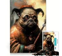 Rompecabezas Pug Monk para Adultos, 1000 Piezas, Rompecabezas Mental, Juego Lento, Disfruta del Montaje de imágenes, (38x52cm)