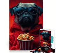Rompecabezas Pug para Adultos, 1000 Piezas, Juguete de lógica Resistente, Alivio de tensión, Borde Transparente, Regalo Premium (38x26cm)