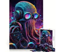Rompecabezas Pulpo Cyberpunk de 1000 Piezas para Adolescentes, Juguete de Habilidad, Tiempo Tranquilo, Corte Exacto, Regalo increíble (38x52cm)