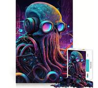 Rompecabezas Pulpo Cyberpunk de 1000 Piezas para Adolescentes, Juguete de Habilidad, Tiempo Tranquilo, Corte Exacto, Regalo increíble (38x52cm)