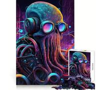 Rompecabezas Pulpo Cyberpunk de 1000 Piezas para Adolescentes, Juguete de Habilidad, Tiempo Tranquilo, Corte Exacto, Regalo increíble (38x26cm)