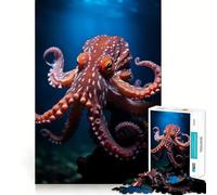 Rompecabezas Pulpo del Departamento Marino, 1000 Piezas para Adultos, Juguete para ejercitar la Mente y el Cerebro, Ideal para el hogar y el Ocio, con Bordes Ajustados, Regalo de Papá Noel (38x52cm)