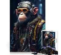 Rompecabezas Punk Chimp de 1000 Piezas para Adolescentes, Juguete para estimular la lógica y aliviar la tensión, Ideal para Pedir (50x75cm)