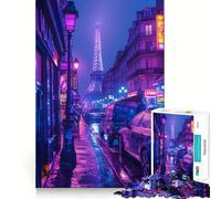 Rompecabezas Purple City para Adultos de 1000 Piezas, Juguete para ejercitar la Mente, antiestrés, decoración de Pared con Bordes definidos (50x75cm)