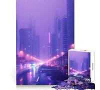 Rompecabezas Purple City para Adultos de 1000 Piezas, Juguete para ejercitar la Mente, antiestrés, decoración de Pared con Bordes definidos (38x52cm)