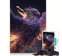 Rompecabezas Purple Fire Phoenix para Adultos, 1000 Piezas, fortalece la Memoria, pasatiempo para el hogar, Bordes limpios, Regalo Elegante (38x26cm)