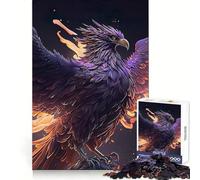Rompecabezas Purple Fire Phoenix para Adultos, 1000 Piezas, fortalece la Memoria, pasatiempo para el hogar, Bordes limpios, Regalo Elegante (38x26cm)