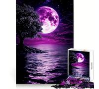 Rompecabezas Purple Moon Night de 1000 Piezas para Adultos Regalos Divertidos y de Calidad (38x26cm)