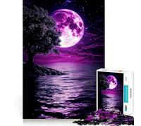 Rompecabezas Purple Moon Night de 1000 Piezas para Adultos Regalos Divertidos y de Calidad (38x26cm)