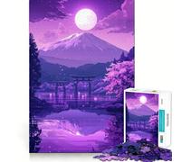 Rompecabezas Purple Mountain Night de 1000 Piezas para Adolescentes Juguete de lógica y suavidad para Relajarse Corte preciso Regalo Ideal (50x75cm)