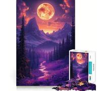 Rompecabezas Purple Mountain Sunset de 1000 Piezas para Adultos, Juguete cognitivo, Tiempo de unión, patrón de ensamblaje, artículo de Deseo de Papá Noel (38x26cm)
