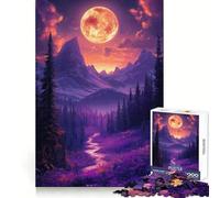 Rompecabezas Purple Mountain Sunset de 1000 Piezas para Adultos, Juguete cognitivo, Tiempo de unión, patrón de ensamblaje, artículo de Deseo de Papá Noel (38x26cm)