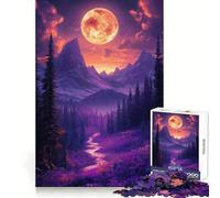 Rompecabezas Purple Mountain Sunset de 1000 Piezas para Adultos, Juguete para Adultos Que desafía la Mente, diversión en Conjunto, Corte de Calidad, (50x75cm)
