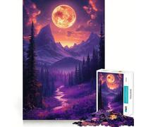 Rompecabezas Purple Mountain Sunset para Adultos, 1000 Piezas, fortalece la Memoria, vínculo Familiar, Bordes limpios, Regalo de cumpleaños (38x52cm)