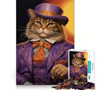 Rompecabezas Purple Pimp Kitty de 1000 Piezas para Adultos, Juguete para ejercitar la Mente y el Cerebro, Ideal para el hogar y el Ocio, con Bordes Ajustados, Regalo de Papá Noel (50x75cm)