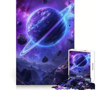 Rompecabezas Purple Planet in Cosmic de 1000 Piezas para Adultos Mejora la Memoria Divertido Bordes precisos Regalo de Temporada (38x26cm)