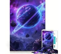 Rompecabezas Purple Planet in Cosmic de 1000 Piezas para Adultos Mejora la Memoria Divertido Bordes precisos Regalo de Temporada (38x26cm)