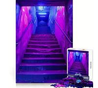 Rompecabezas Purple Stair City de 1000 Piezas para Adultos Regalos para Mejorar la Memoria y Relajarse mentalmente Corte Premium Sorpresa cálida (38x26cm)