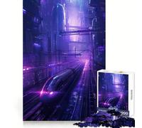 Rompecabezas Purple Train City para Adolescentes, 1000 Piezas, Juguete de lógica Resistente, Tranquilo, con Bordes definidos, Regalo Elegante (38x52cm)