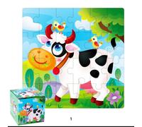 Rompecabezas Puzzle de 24 Piezas para niños de 3 a 5 años. Juguete Educativo. Mini Rompecabezas para niños (Vaca)