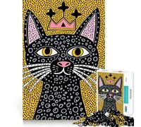 Rompecabezas Queen Cat Art de 1000 Piezas para Adolescentes Rompecabezas con Efecto de Memoria, luz Relajante, Imagen para armar (38x52cm)