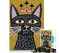 Rompecabezas Queen Cat Art para Adultos, 1000 Piezas, Rompecabezas Mental, Juego de ingenio, Disfruta del Montaje de imágenes, (50x75cm)