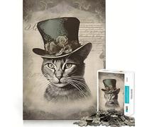 Rompecabezas Queen of Catland Vintage de 1000 Piezas para Adultos, Juguete para ejercitar la Mente, Juego de Interior, Pieza de Arte de Corte preciso (38x26cm)