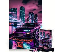Rompecabezas R Neon Night Tokyo Drift de 1000 Piezas para Adultos Think Smart Toy Family Joy Pieza de Arte de Corte preciso (50x75cm)