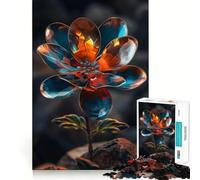 Rompecabezas Radiant Bloom in Glass de 1000 Piezas para Adolescentes Mejora la Memoria Cómodo y Relajante Corte Firme Regalo Festivo (38x52cm)