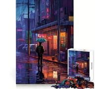 Rompecabezas Rain City Pixel bit Art de 1000 Piezas para Adolescentes Fortalece la Memoria, Calma, relajación, Bordes Suaves Regalo increíble (50x75cm)