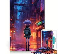 Rompecabezas Rain City Pixel bit Art de 1000 Piezas para Adolescentes Fortalece la Memoria Divertido y Relajante Bordes Lisos Lista de Deseos de Papá Noel (38x26cm)