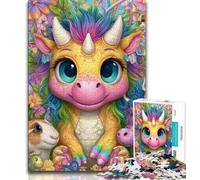 Rompecabezas Rainbow Dragon Baby de 1000 Piezas para Adultos Toda la Familia Apto para niños de 14 años 50x75cm