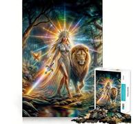 Rompecabezas Rainbow Light Warrior de 1000 Piezas para Adultos y Adolescentes Juguete de lógica sólida, Divertido y silencioso Corte de precisión Selección de Deseos de Santa Claus (38x52cm)