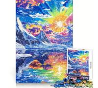 Rompecabezas Rainbow Mountain Sunset de 1000 Piezas para Adultos y Adolescentes Juguete de lógica sólida, Divertido y silencioso Corte de precisión Selección de Deseos de Santa Claus (38x52cm)