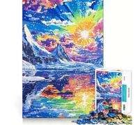 Rompecabezas Rainbow Mountain Sunset de 1000 Piezas para Adultos y Adolescentes Juguete de lógica sólida, Divertido y silencioso Corte de precisión Selección de Deseos de Santa Claus (38x52cm)