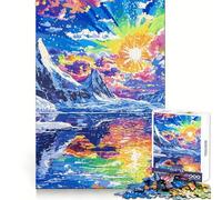 Rompecabezas Rainbow Mountain Sunset para Adultos, 1000 Piezas, Juego Inteligente, Divertido y Relajante, Ideal para armar, (38x26cm)