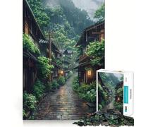 Rompecabezas Rainy Street de 1000 Piezas para Adolescentes Mejora la Memoria, Relajación Suave, Corte Premium, Sorpresa de cumpleaños (50x75cm)