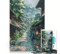 Rompecabezas Rainy Street de 1000 Piezas para Adultos Juego Mental Pasatiempo en casa Bordes limpios Un Regalo Encantador (38x26cm)