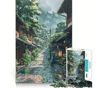 Rompecabezas Rainy Street de 1000 Piezas para Adultos, Juguete de lógica Mental, Serene Time, Corte Firme, (50x75cm)