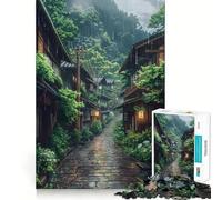 Rompecabezas Rainy Street de 1000 Piezas para Adultos, Juguete para ejercitar la Mente, para Fortalecer los Lazos Familiares, Corte de precisión, Regalo Creativo (38x26cm)