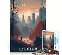 Rompecabezas Raleigh Urban Cityscape de 1000 Piezas para Adultos, Juguete Intelectual, Relajante, Corte preciso, artículo de Santa Claus (50x75cm)