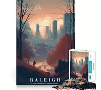 Rompecabezas Raleigh Urban Cityscape para Adultos, 1000 Piezas, Juguete de lógica Mental, diversión Relajante, Corte Firme, cálida Sorpresa (38x26cm)