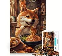 Rompecabezas Ramen Shiba Inu de 1000 Piezas para Adultos, Juego Mental, Juguete Divertido y Tranquilo, Pieza de colección de Arte de Corte preciso (50x75cm)