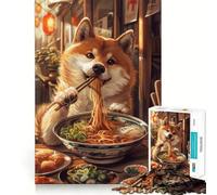 Rompecabezas Ramen Shiba Inu para Adultos, 1000 Piezas, Mejora la Memoria, Juego en Grupo, patrón de Montaje, Sorpresa navideña (38x52cm)