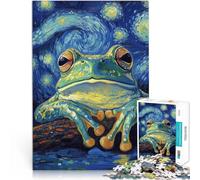 Rompecabezas Rana de la Noche Estrellada Rompecabezas para Adolescentes de 1000 Piezas 50x75cm Regalos para Amigos y Familiares