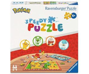 Rompecabezas rápido Pokémon, 12004179, de Ravensburger: 4 Rompecabezas de 35 Piezas y 32 fichas rápidas