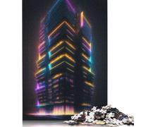 Rompecabezas Rascacielos de Neón V2, Juguete Relajante, Rompecabezas de cartón Premium para Adultos y niños, 1000 Piezas (75 x 50 cm)