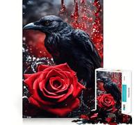 Rompecabezas Raven and Rose in Dark Fantasy de 1000 Piezas para Adolescentes Juguete de lógica Fina, fácil de Usar, con Bordes limpios, Ideal para Festivales (38x26cm)