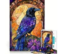 Rompecabezas Raven Gothic de vidrieras para Adultos, 1000 Piezas, Juguete de lógica Mental, diversión Relajante, Corte Firme, cálida Sorpresa (50x75cm)