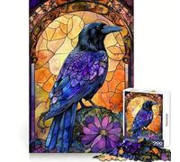 Rompecabezas Raven Gothic de vidrieras para Adultos, 1000 Piezas, Juguete de lógica Mental, diversión Relajante, Corte Firme, cálida Sorpresa (50x75cm)